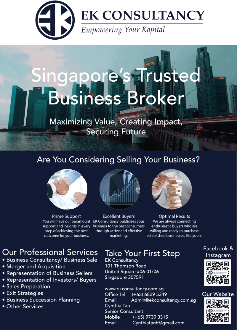 (Expired)SELL Companies? Investors sourcing? EK consultancy is the choice Broker *** Connect +65 68295349 ***