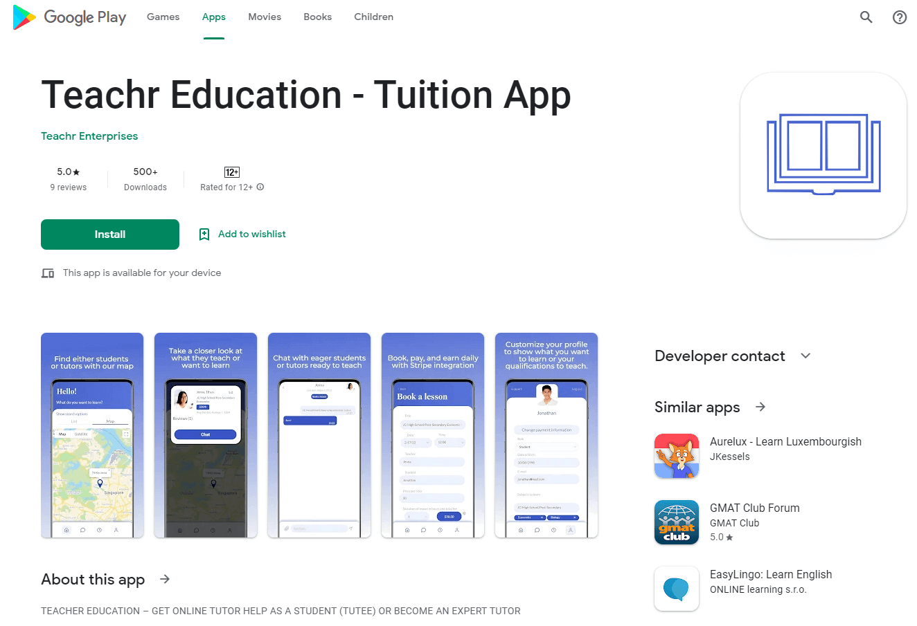 (Sold) New Tuition Education App For Sale