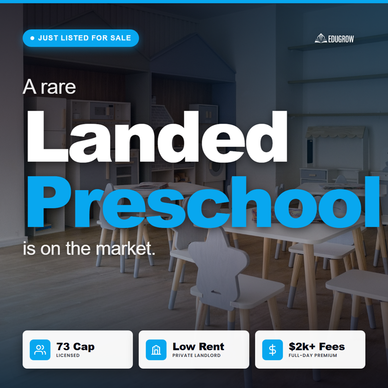 🏫 Rare Landed Premium Preschool In Central Singapore | 73 Capacity, Turnkey
