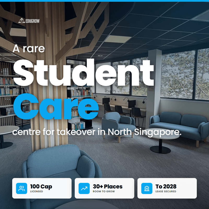 (On Hold)Turnkey Student Care Takeover In North SG | ~S$400K Revenue, Enrolment Upside