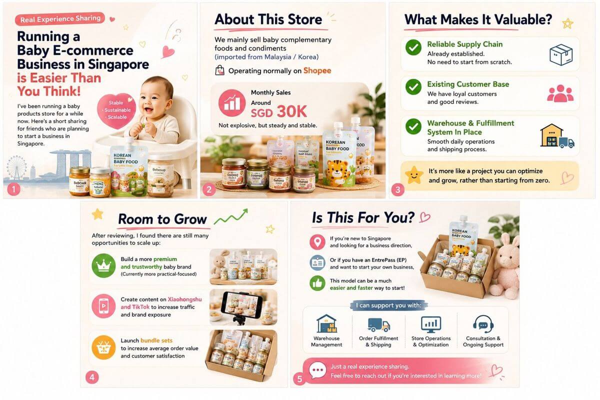 Singapore Baby Food E-Commerce Business | Stable Revenue With Strong Growth Potential 新加坡成熟母婴电商业务出让