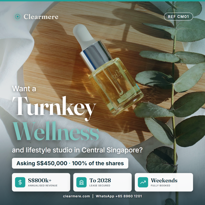💆 Turnkey Wellness & Lifestyle Studio | Central SG | S$800K+ Annualised Revenue