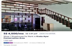 Unique Shophouse Office (3Rd Level With Attic Floor) Located @ Temple Street, Chinatown.