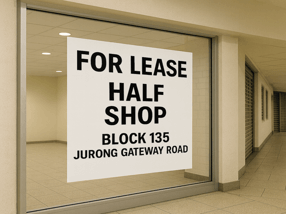 Half shop for co-sharing at Jurong East Central
